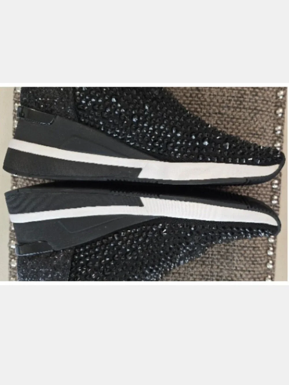 Michael Kors Black Crystal-Knit Skyler Bootie, Size 10